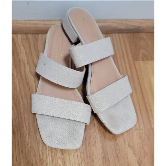 Joie Linen Cream Sandals 7.5 - Picture 1 of 6